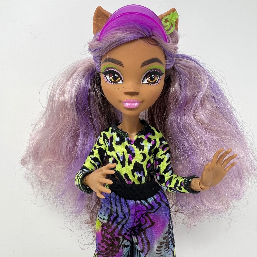 Monster High Clawdeen Wolf Creepover Party Doll Purple Leopard Print G3